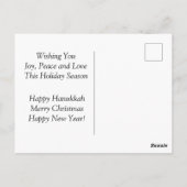 Interreligieuze Happy    HolidaysCard Briefkaart (Achterkant)
