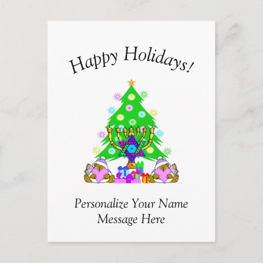 Interreligieuze Happy    HolidaysCard Briefkaart (Voorkant)