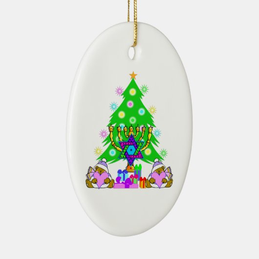 Interreligieuze Holiday Fun Ceramic Ornament (Rechts)