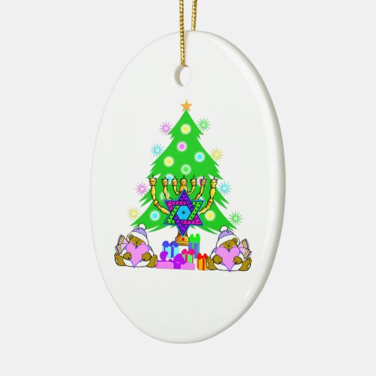 Interreligieuze Holiday Fun Ceramic Ornament (Links)