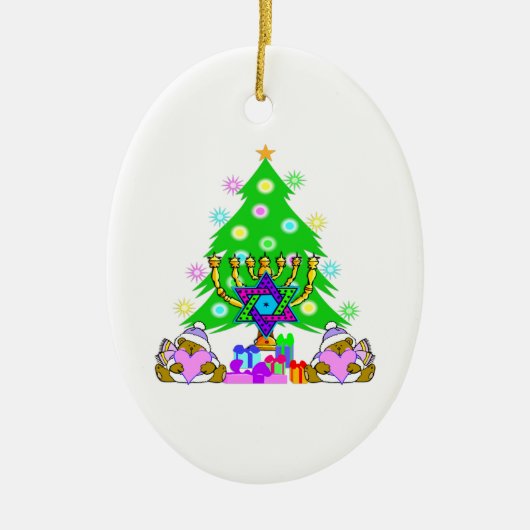 Interreligieuze Holiday Fun Ceramic Ornament (Voorkant)