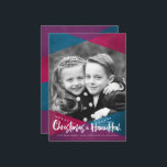 Interreligieuze kerstcadeautjes voor hanukkah feestdagenkaart<br><div class="desc">Moderne,  kleurrijke,  gepersonaliseerde fotovakantiekaarten voor interreligieuze families die zowel Kerstmis als Hanukkah vieren. Met een verfijnd,  hoekig kleurenblok-ontwerp dat op de foto is afgedekt.</div>