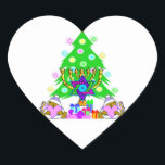 Interreligieuze Kerstmis Chanoeka Vakantie Plezier Hart Sticker<br><div class="desc"></div>