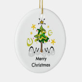 Interreligieuze Kerstmis en Hanukkah Keramisch Ornament (Rechts)