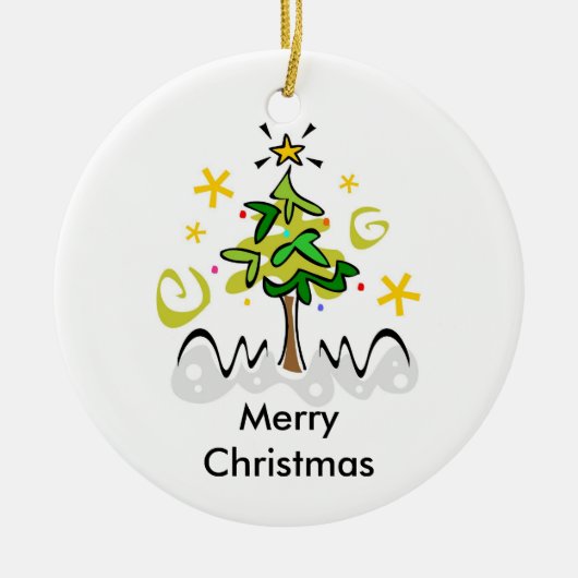 Interreligieuze Kerstmis en Hanukkah Keramisch Ornament (Voorkant)