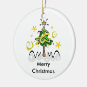 Interreligieuze Kerstmis en Hanukkah Keramisch Ornament (Links)