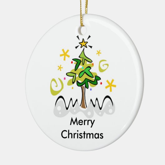 Interreligieuze Kerstmis en Hanukkah Keramisch Ornament (Links)