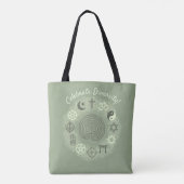 Interreligieuze symbolen (Sage Green) Tote Bag (Achterkant)