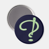 Interrobang. Groen glas Magneet (Voorkant / Achterkant)
