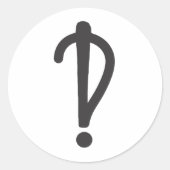 Interrobang Ronde Sticker (Voorkant)
