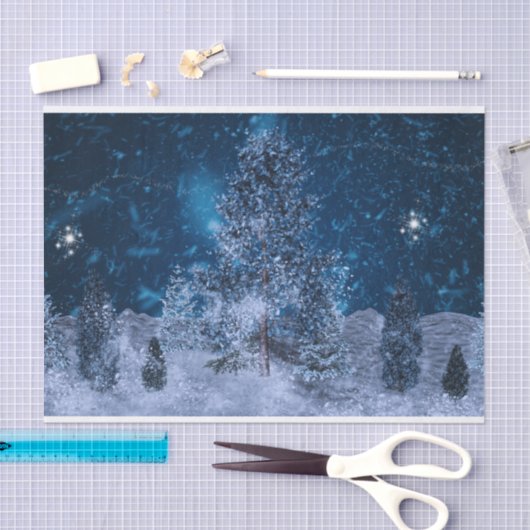 Interruptie Fractal Winter Scene Tissuepapier (Craft)