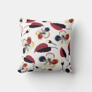 Intersectie van gebogen elegant gestileerde hibisc kussen