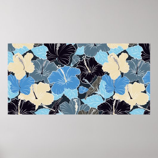 Intersectie van gebogen elegant gestileerde hibisc poster (Voorkant)