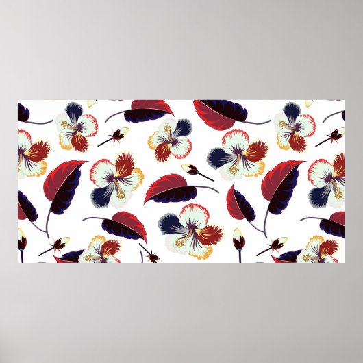 Intersectie van gebogen elegant gestileerde hibisc poster (Voorkant)