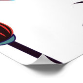 Intersectie van gebogen elegant gestileerde hibisc poster (Hoek)