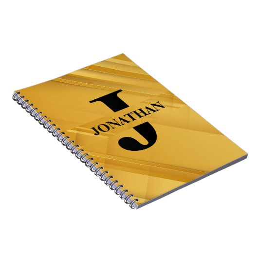 Intersecting Initial Letter Name Typography Design Notitieboek (Rechterzijde)