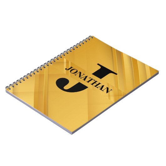 Intersecting Initial Letter Name Typography Design Notitieboek (Linkerzijde)