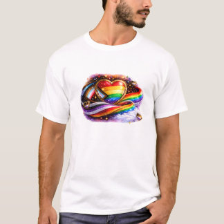 Intersectional Pride Regenboog Hart T-Shirt Ontwer