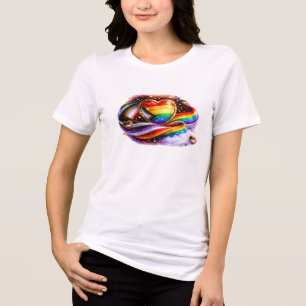 Intersectional Pride Regenboog Hart T-Shirt Ontwer