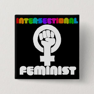 Intersectionele feminist vierkante button 5,1 cm