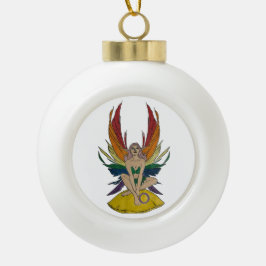 Intersekse fee keramische bal ornament