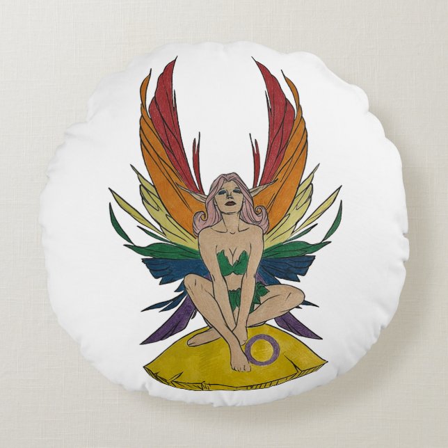 Intersekse fee rond kussen (Voorkant)