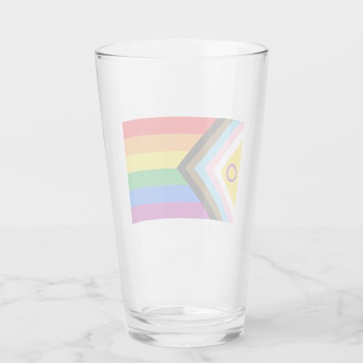 Intersekse inclusieve Progress Pride-vlag Glas (Achterkant)