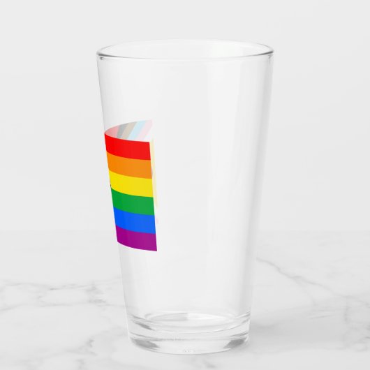 Intersekse inclusieve Progress Pride-vlag Glas (Links)