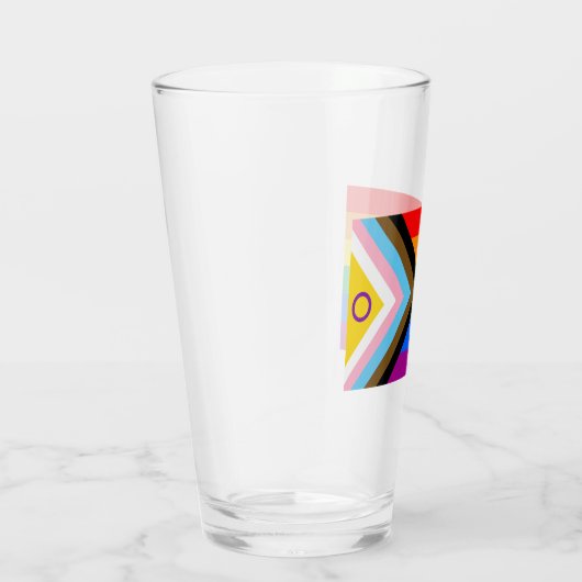 Intersekse inclusieve Progress Pride-vlag Glas (Rechts)