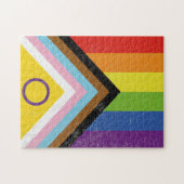 Intersekse-inclusieve Progress Pride-vlag Legpuzzel (Horizontaal)