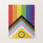 Intersekse-inclusieve Progress Pride-vlag Legpuzzel (Verticaal)