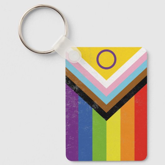 Intersekse-Inclusieve Progress Pride-vlag Sleutelhanger (Voorkant)