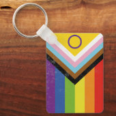 Intersekse-Inclusieve Progress Pride-vlag Sleutelhanger (Voorkant)
