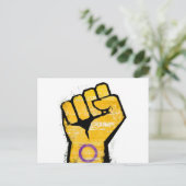 Intersekse Pride Vuist Briefkaart (Staand voorkant)