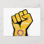 Intersekse Pride Vuist Briefkaart (Voorkant)