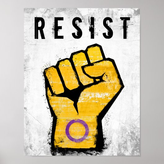 Intersekse Pride Vuist Poster (Voorkant)