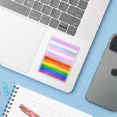 Intersekse trots strepen sticker (Laptop met iPhone)