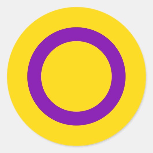 Intersekse trotsvlag ronde sticker (Voorkant)