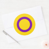 Intersekse trotsvlag ronde sticker (Envelop)