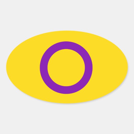 INTERSEKSUELE PRIDE OVALE STICKER (Voorkant)