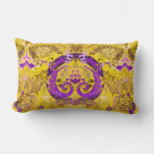 Intersex Dragon Damask - Intersex Pride Flag Color Kussen