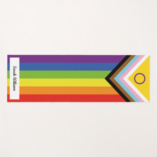 Intersex Inclusive Pride vlag | Naam en bericht | Yogamat (Voorkant (horizontaal))