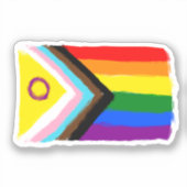 Intersex-Inclusive Pride Voortgangsvlag Sticker (Voorkant)