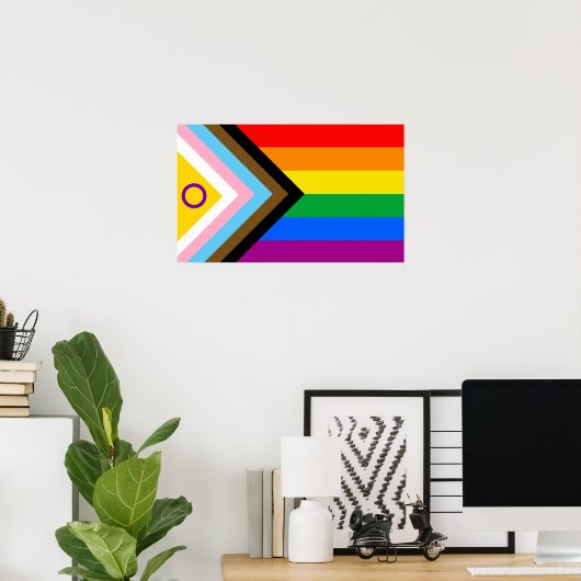 Intersex Inclusive Progress Pride Flag Poster (Thuiskantoor)