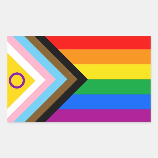 Intersex Inclusive Progress Pride Flag Rechthoekige Sticker (Voorkant)