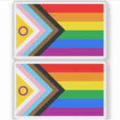 Intersex Inclusive Progress Pride Flag Sticker (Voorkant)
