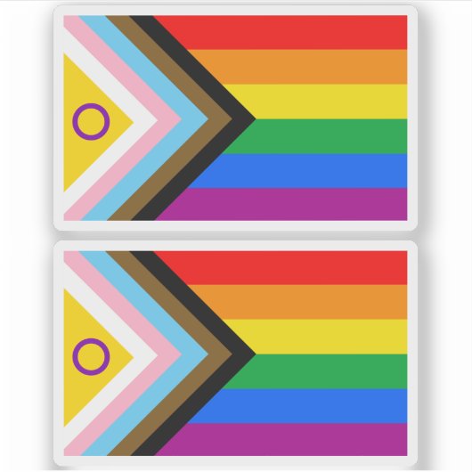 Intersex Inclusive Progress Pride Flag Sticker (Voorkant)