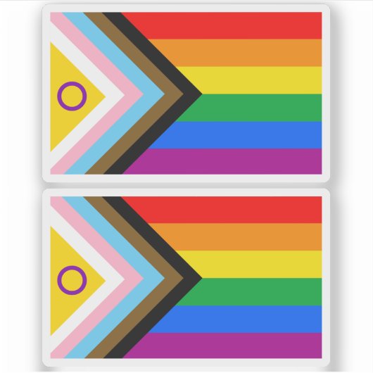 Intersex Inclusive Progress Pride Flag Sticker (Voorkant)