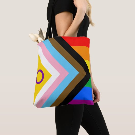 Intersex Inclusive Progress Pride Flag Tote Bag (Dichtbij)