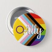 Intersex Inclusive Progress Pride Rainbow Button (Voorkant /achterkant)